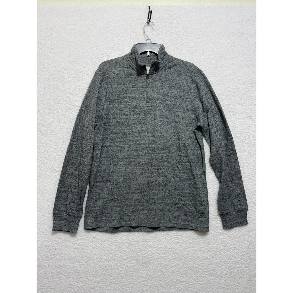 J. Crew Knit Goods Mens L Quarter Zip Pullover Gray Marled BB830 HO21